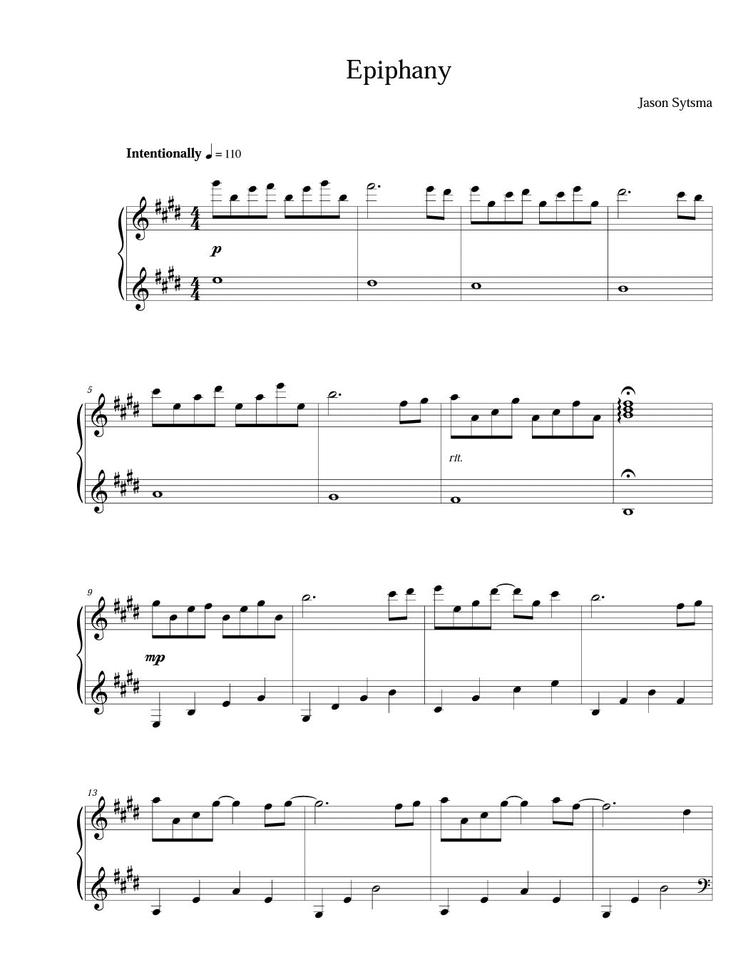 "Epiphany" Sheet Music