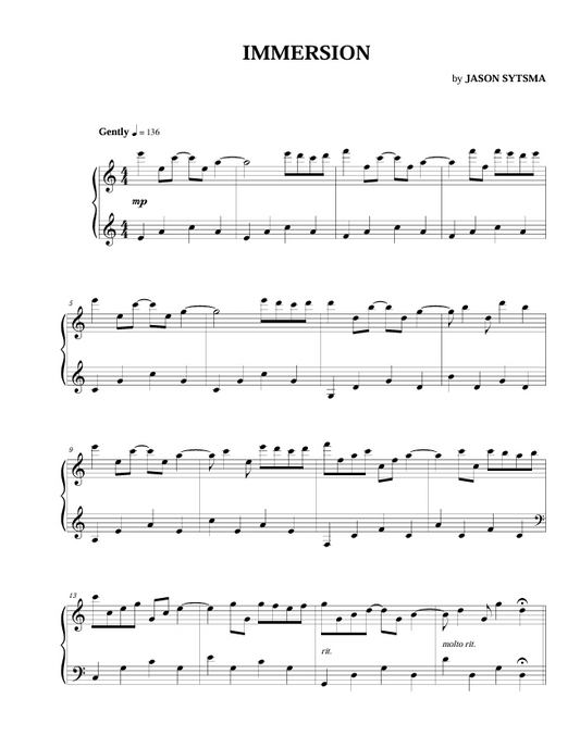 "Immersion" Sheet Music