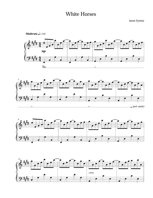 "White Horses" Sheet Music