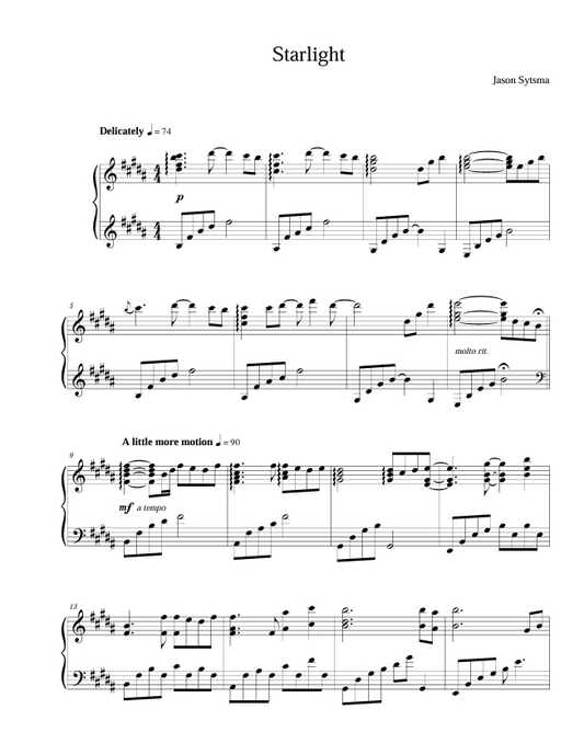 "Starlight" Sheet Music