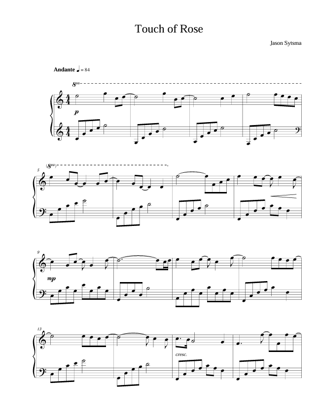 "Touch of Rose" Sheet Music