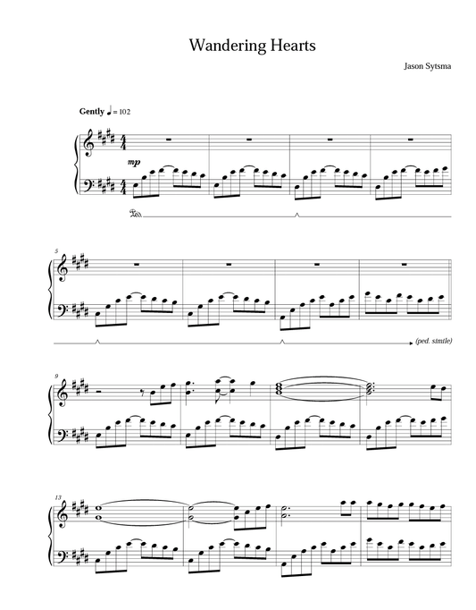 "Wandering Hearts" Sheet Music